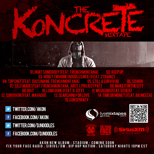 Akon The Koncrete mixtape tracklist artwork